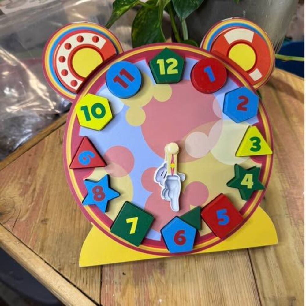 Disney Mickey Mouse Wooden Shape Sorting Clock